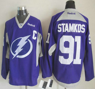 Tampa Bay Lightning #91 Steven Stamkos 2014 Training Purple Jersey