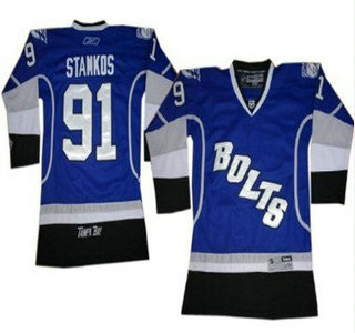 Tampa Bay Lightning #91 Steven Stamkos Blue Third Kids Jersey