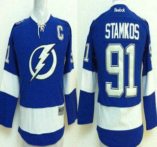 Tampa Bay Lightning #91 Steven Stamkos New Blue Kids Jersey