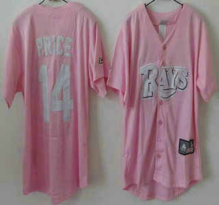 Tampa Bay Rays #14 David Price Pink Womens Jersey