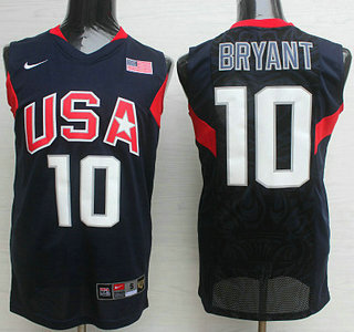 Team USA Basketball #10 Kobe Bryant Navy Blue Swingman Jersey