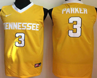 Tennessee Volunteers #3 Candace Parker Yellow College Basketball Jersey
