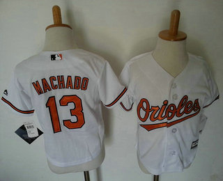 Toddler Baltimore Orioles #13 Manny Machado White Home MLB Baseball Jersey