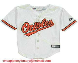 Toddler Baltimore Orioles Blank White Home Cool Base Jersey