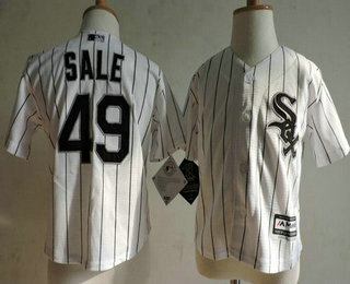 Toddler Chicago White Sox #49 Chris Sale White Pinstripe Home Baseball Jersey