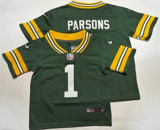 Toddler Green Bay Packers #1 Micah Parsons Limited Green Vapor Jersey
