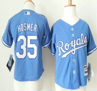 Toddler Kansas City Royals #35 Eric Hosmer Alternate Light Blue MLB Cool Base Jersey
