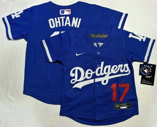 Toddler Los Angeles Dodgers #17 Shohei Ohtani Blue Limited Jersey