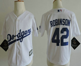 Toddler Los Angeles Dodgers #42 Jackie Robinson Home White MLB Baseball Jersey