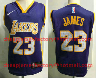 Toddler Los Angeles Lakers #23 LeBron James Purple Nike Swingman Stitched NBA Jersey