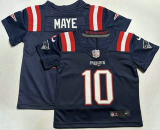 Toddler New England Patriots #10 Drake Maye Limited Navy Vapor Jersey