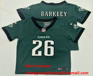 Toddler Philadelphia Eagles #26 Saquon Barkley Green Vapor Limited Stitched Jersey