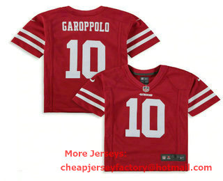 Toddler San Francisco 49ers #10 Jimmy Garoppolo Red 2017 Vapor Untouchable Stitched NFL Nike Limited Jersey