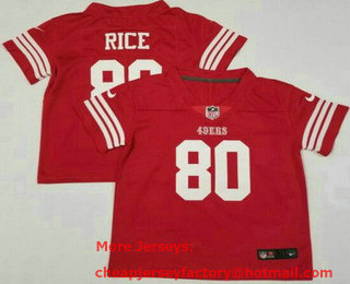 Toddler San Francisco 49ers #80 Jerry Rice Limited Red Vapor Stitched Jersey