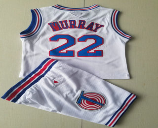 Toddler The Movie Space Jam #22 Murray White Soul Swingman Basketball Jersey Short Suits