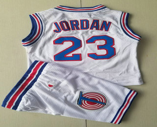 Toddler The Movie Space Jam #23 Michael Jordan White Soul Swingman Jersey Short Suits