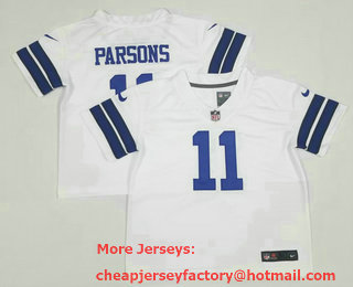 Toddlers Dallas Cowboys #11 Micah Parsons White 2021 Vapor Untouchable Stitched Nike Limited Jersey
