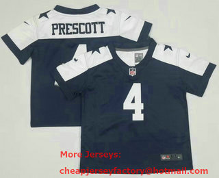 Toddlers Dallas Cowboys #4 Dak Prescott Blue Thanksgiving 2021 Vapor Untouchable Stitched Nike Limited Jersey
