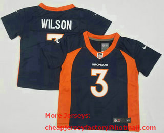 Toddlers Denver Broncos #3 Russell Wilson Navy Blue 2022 Vapor Untouchable Stitched NFL Nike Limited Jersey