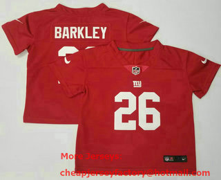 Toddlers New York Giants #26 Saquon Barkley Red 2021 Vapor Untouchable Stitched NFL Nike Limited Jersey