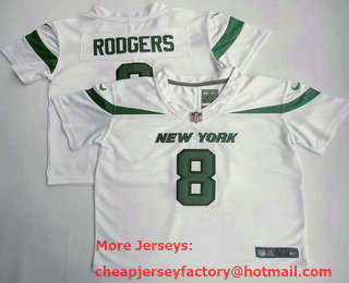 Toddlers New York Jets #8 Aaron Rodgers White 2023 Vapor Untouchable Stitched Limited Jersey