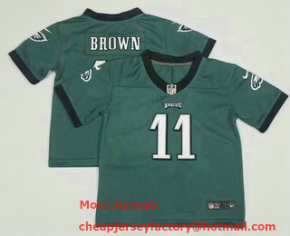 Toddlers Philadelphia Eagles #11 AJ Brown Midnight Green 2022 Vapor Untouchable Stitched NFL Nike Limited Jersey