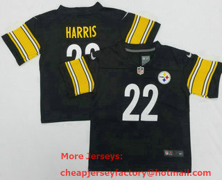 Toddlers Pittsburgh Steelers #22 Najee Harris Black 2022 Vapor Untouchable Stitched NFL Nike Throwback Limited Jersey
