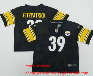 Toddlers Pittsburgh Steelers #39 Minkah Fitzpatrick Black 2022 Vapor Untouchable Stitched NFL Nike Throwback Limited Jersey