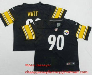 Toddlers Pittsburgh Steelers #90 TJ Watt Black 2022 Vapor Untouchable Stitched NFL Nike Throwback Limited Jersey