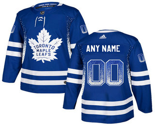 Toronto Maple Leafs Blue Men's Customized Drift Fashion Adidas Jersey