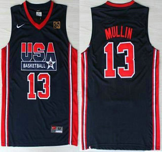 USA Basketball 1992 Olympic Dream Team #13 Chris Mullin Blue Jersey