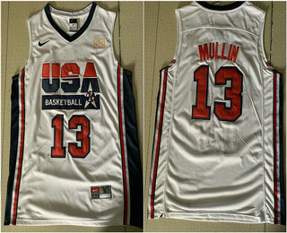 USA Basketball 1992 Olympic Dream Team #13 Chris Mullin White Jersey