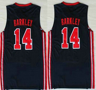 USA Basketball 1992 Olympic Dream Team #14 Charles Barkley Blue Jersey