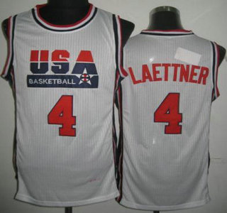 USA Basketball 1992 Olympic Dream Team #4 Christian Laettner White Jersey