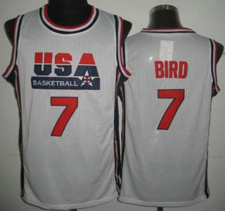 USA Basketball 1992 Olympic Dream Team #7 Larry Bird White Jersey