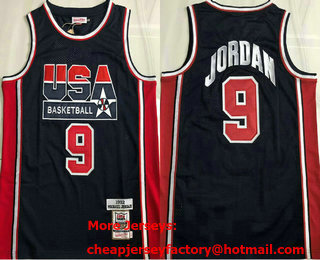 USA Basketball 1992 Olympic Dream Team #9 Michael Jordan 1992 Blue Hardwood Classics Soul AU Throwback Jersey