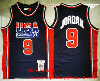 USA Basketball 1992 Olympic Dream Team #9 Michael Jordan 1992 Blue Hardwood Classics Soul Swingman Throwback Jersey