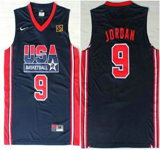 USA Basketball 1992 Olympic Dream Team #9 Michael Jordan Blue Jersey