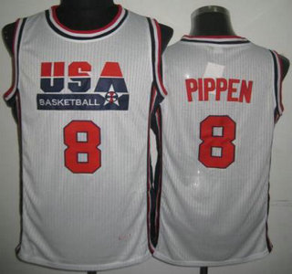 USA Basketball Retro 1992 Olympic Dream Team #8 Scottie Pippen White Jersey