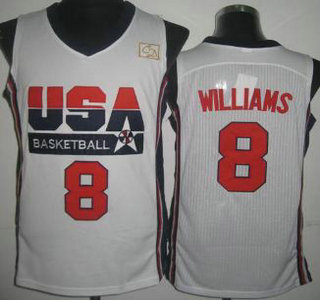 USA Basketball Retro 1992 Olympic Dream Team White Jersey #8 Deron Williams Jersey
