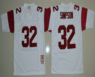 USC Trojans #32 O.J Simpson White Throwback Jersey
