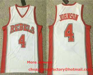 Unlv Rebels #4 Larry Johnson White College Basketball Jersey