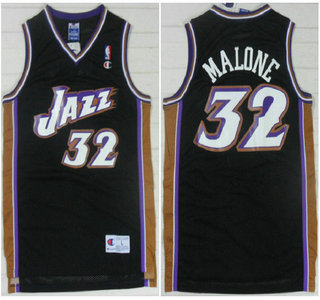 Utah Jazz #32 Karl Malone Mountain Black Swingman Throwback Jersey