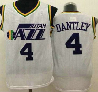 Utah Jazz #4 Adrian Dantley White Revolution 30 Authentic Jersey