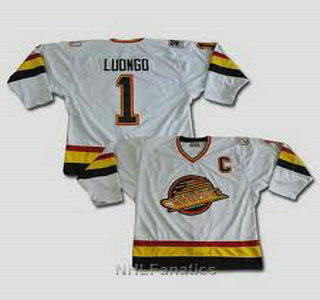 Vancouver Canucks #1 R.Luongo White C Patch Throwback Jersey