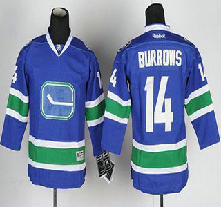 Vancouver Canucks #14 Alexandre Burrows Blue Third Kids Jersey