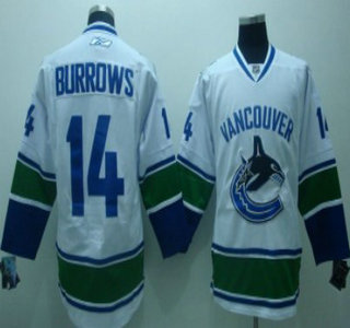 Vancouver Canucks #14 BURROWS White Jersey