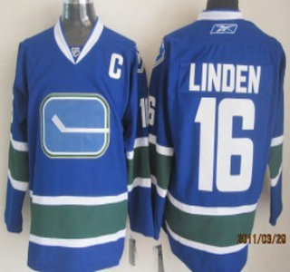 Vancouver Canucks #16 LINDEN Blue Third Jersey