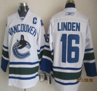 Vancouver Canucks #16 LINDEN White Jersey