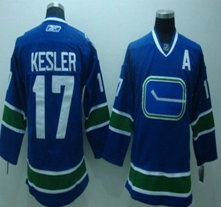Vancouver Canucks #17 KESLER Blue Third Jersey